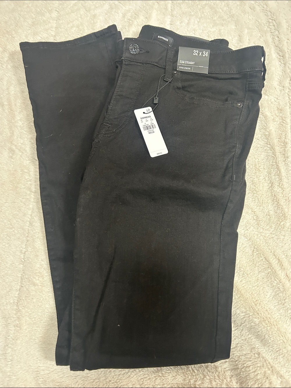 Express Men’s Slim Straight Jeans - Black
